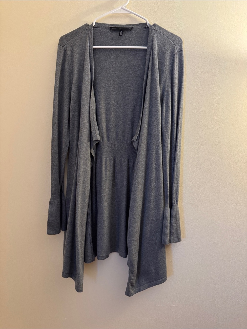 WHITE HOUSE BLACK MARKET Grey Open Cardigan